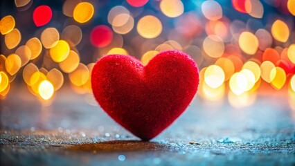 Fototapeta premium Vibrant Red Heart Symbol on a Soft Background Representing Love, Passion, and Affection in Art