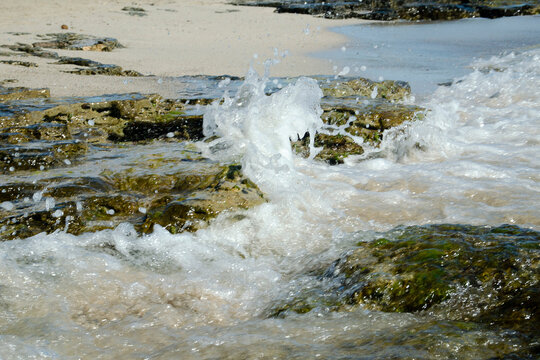 water flowing over rocks