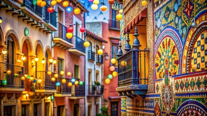 Vibrant Spanish Background with Colorful Patterns and Textures for Creative Projects and Designs