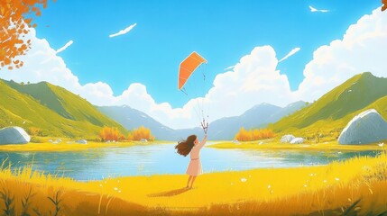 Cute little girl in autumn