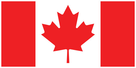Flag of Canada. Vector rectangle flag icon with white frame