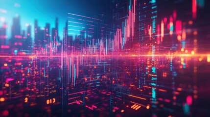 Fototapeta premium Image of automated Forex trading showing real-time market settings and charts. The bot analyzes and makes trades according to specified conditions.