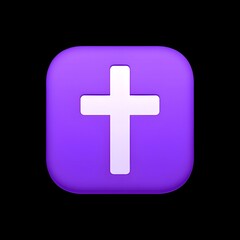 Fototapeta premium Purple Cross Icon - Symbol of Faith 