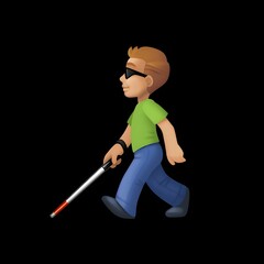 Person with White Cane Emoji

