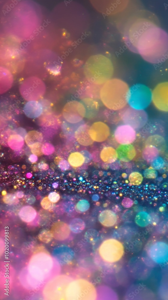 Poster a dazzling array of colorful bokeh lights fills the background, enhancing the festive mood with shim