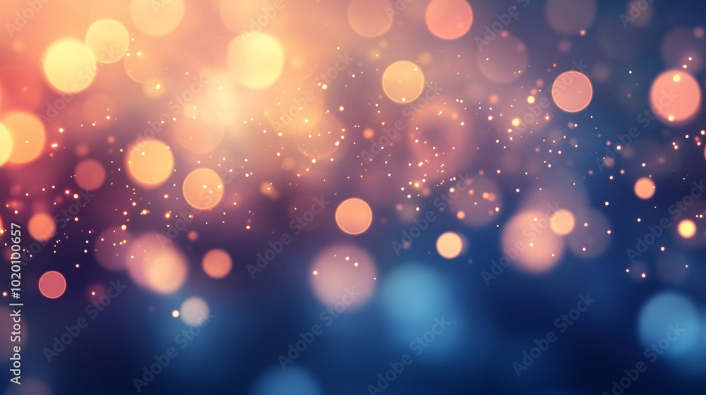 Poster colorful bokeh background with sparkling lights, creating a dreamy and festive atmosphere, ideal for