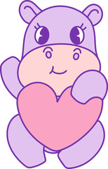 Naklejka premium cute baby hippo, hippopotamus