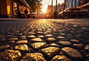 Fototapeta premium close varied textured road surfaces displaying detail depth inviting urban environment, asphalt, concrete, stone, pavement, pattern, grit, gravel, dirt