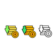 business money icon and flat design