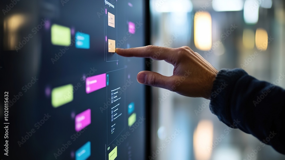 Poster interactive touchscreen interface with data visualization