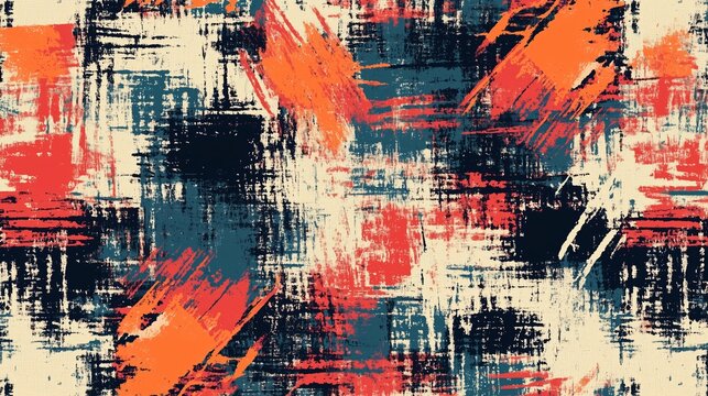 Fancy fabric linen, blended with washed coat surface tile jacquard texture digital printing pattern design. Yarns for sports style. Vector fabric seamless pattern. Abstract natural textured