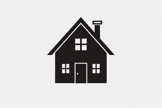 Einfamilienhaus Logo / Symbol in schwarz 