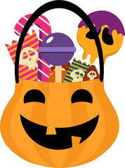 Halloween  Candy Bucket Illustration
