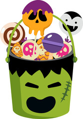 Halloween  Candy Bucket Illustration