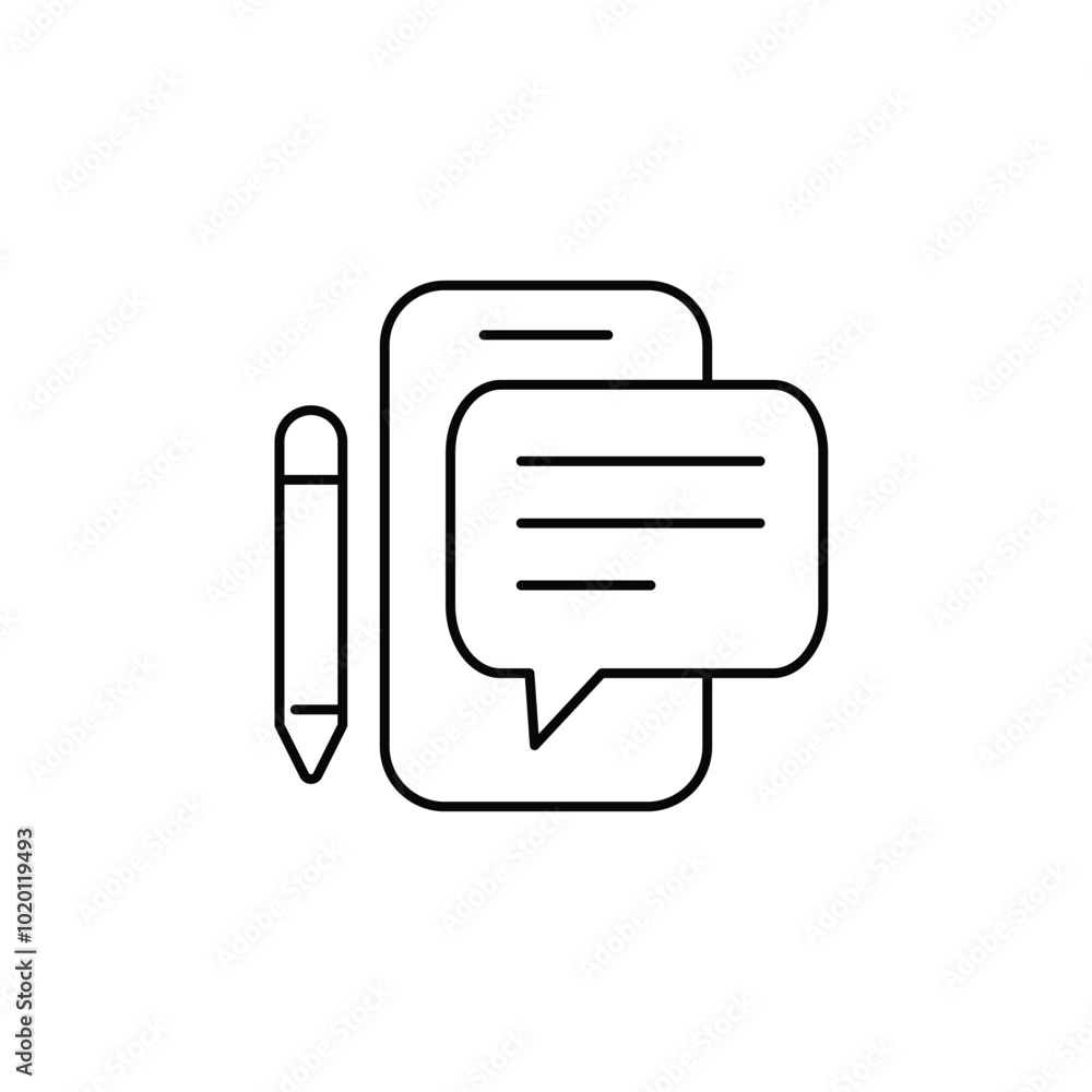 Poster note application thin outline icon vector design good for web or mobile app