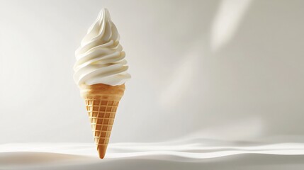 Elegant Soft Serve Ice Cream Cone Rendering