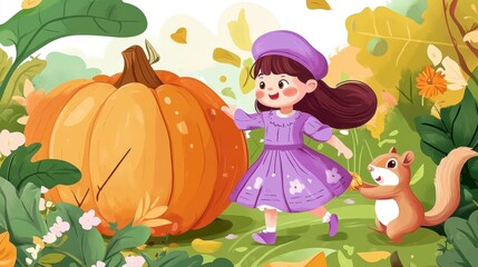 Cute little girl in autumn