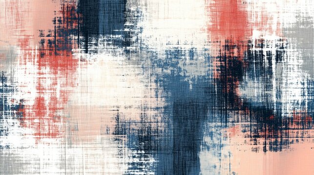 Fancy fabric linen, blended with washed coat surface tile jacquard texture digital printing pattern design. Yarns for sports style. Vector fabric seamless pattern. Abstract natural textured - Powered by Adobe