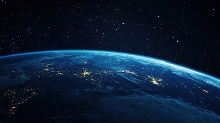 Fototapeta premium Stunning View of Earth from Space at Night