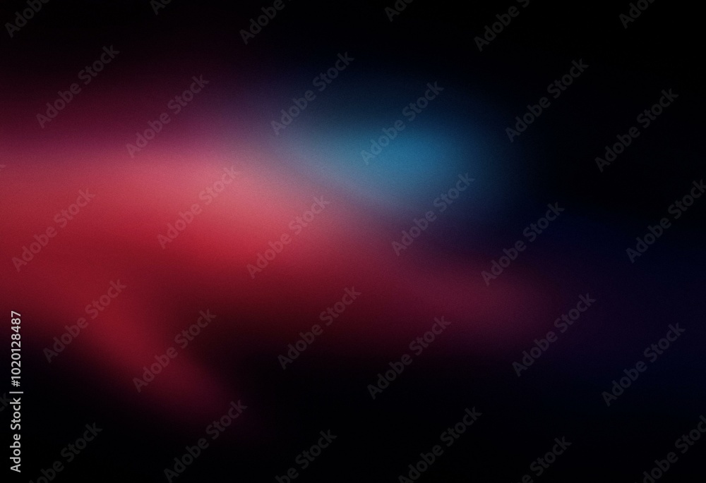Poster a dark, abstract background with a grainy texture and a soft gradient of red and blue.
