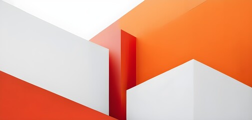 minimalist architectural rendering of modern buildings in simple and clean geometric forms and vibrant colors