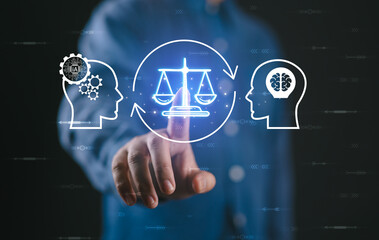 AI ethics or AI Law concept. Developing AI codes of ethics. Compliance, regulation, standard ,...