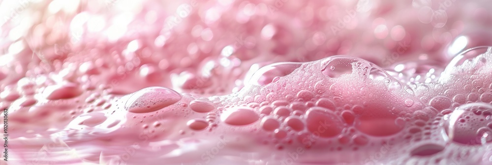 Aufkleber the soft pink foam covers the bath’s surface, inviting relaxation and comfort in a tranquil setting 