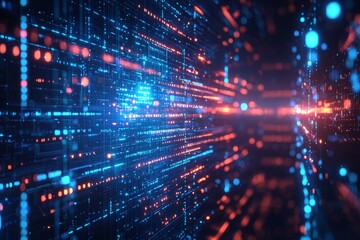 Naklejka premium Digital Technology background of data and network