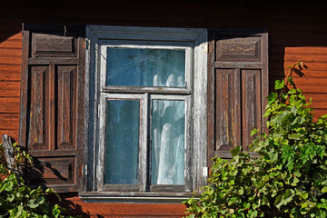Shutters in an old cottage in Podlasie, Poland