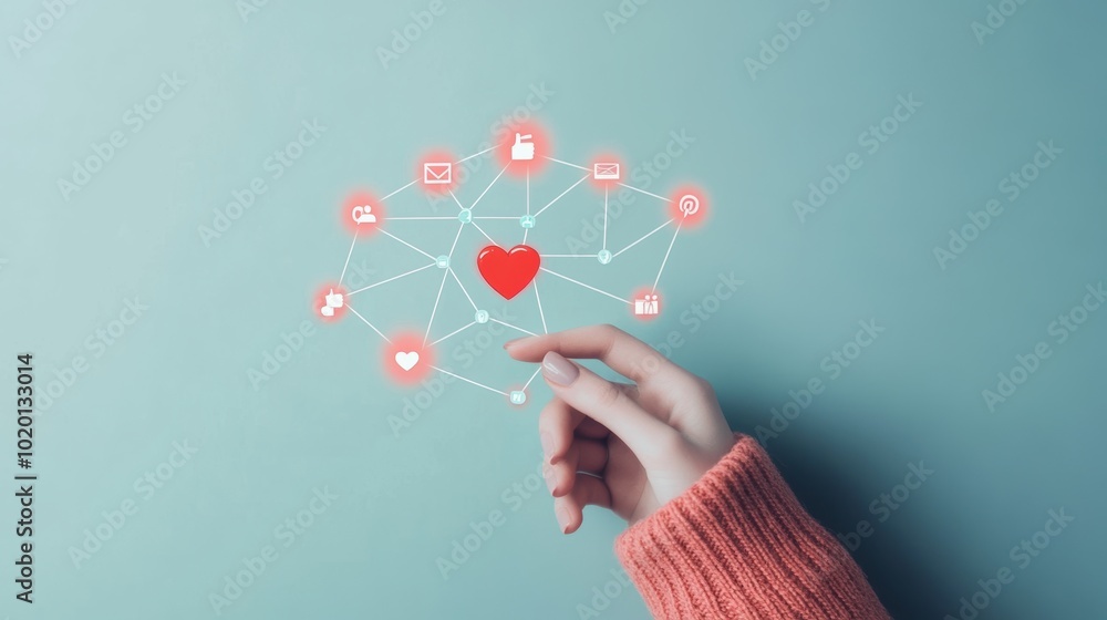 Poster a person attending a social media event, connecting with other professionals and networking within t
