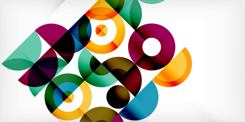 Colorful circle abstract background. Template for wallpaper, banner, presentation, background