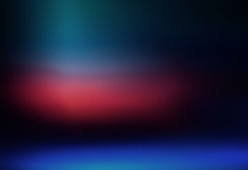 An abstract gradient background in shades of blue, red, and black. The background features a subtle grainy texture.