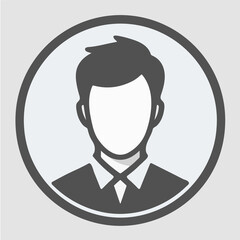 Fototapeta premium Minimalist profile silhouette in black against white background, Business Silhouette Icon