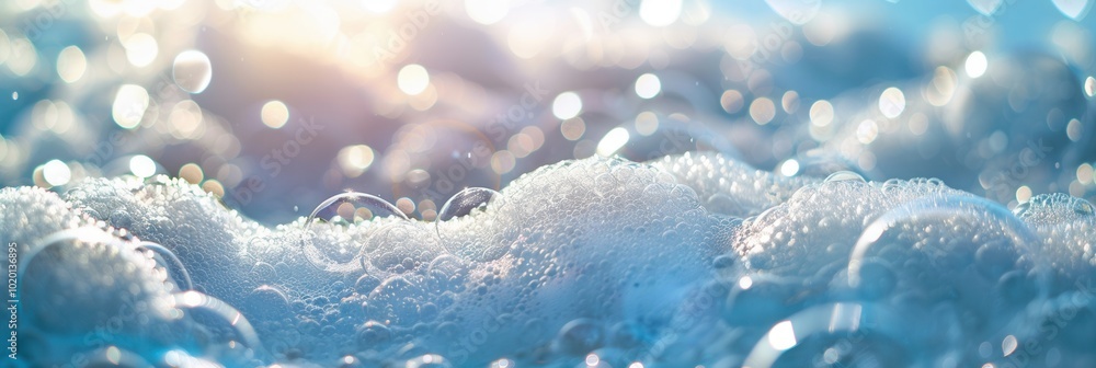Poster the bubbly foam covers the surface of a tranquil bath, enhanced by soft light, inviting a moment of 