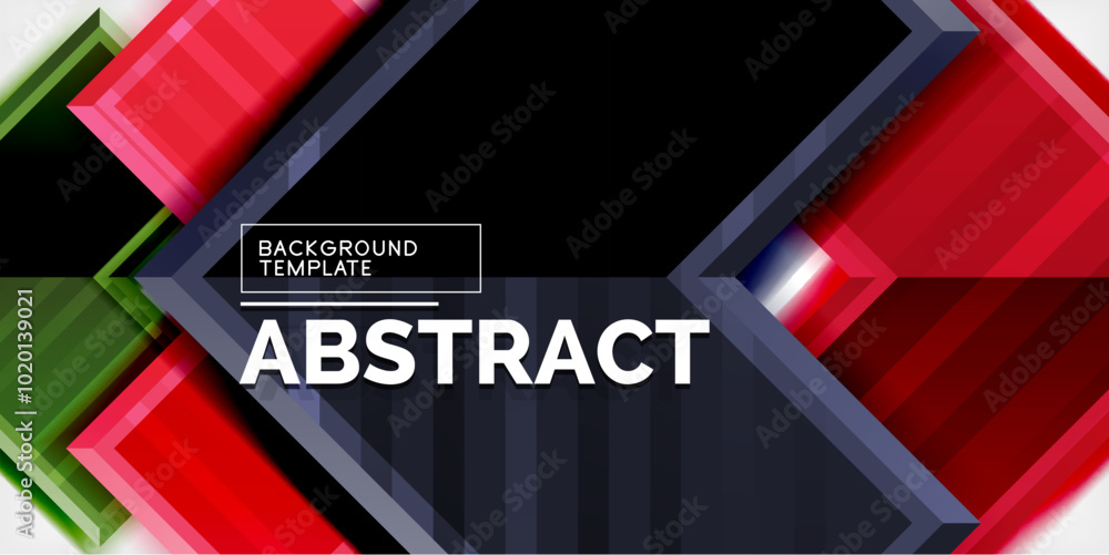 Poster Arrow symbols created with 3d effects and line texture geometric abstract background