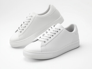 A mockup of white sneakers, front view, isolated
