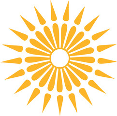 Sun wavy vector, Sun groovy vector, summer Sun