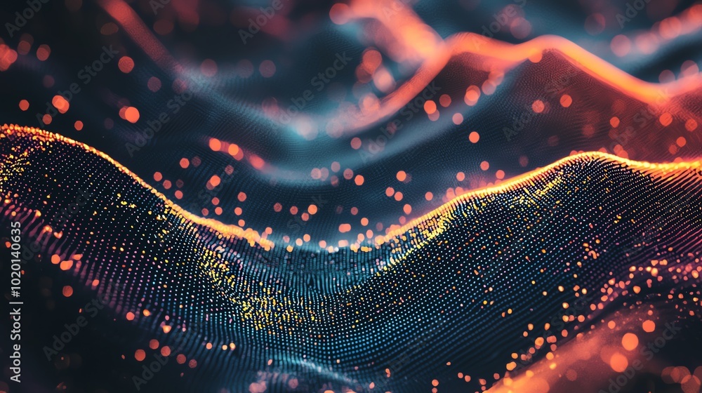 Aufkleber illustration of abstract digital patterns with futuristic vibes