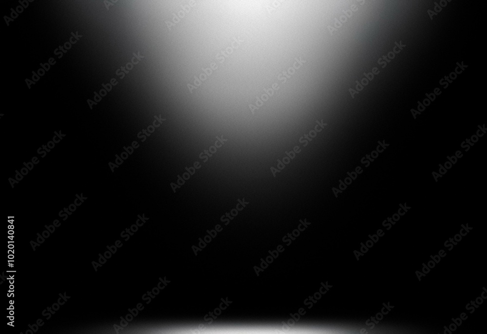 Poster Grainy abstract background with a gradient.  The image is black with a light gray gradient toward the center.
