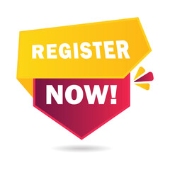 register now banner vector design