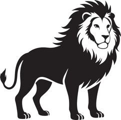 Black Lion with Lion on Its Head – Bold Symbolic Design for Power and Strength , Art & Illustration