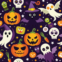 Halloween seamless pattern design