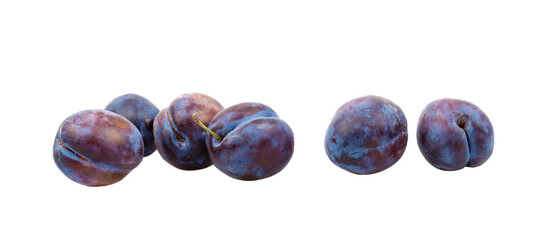 Fresh plum isolated on white background