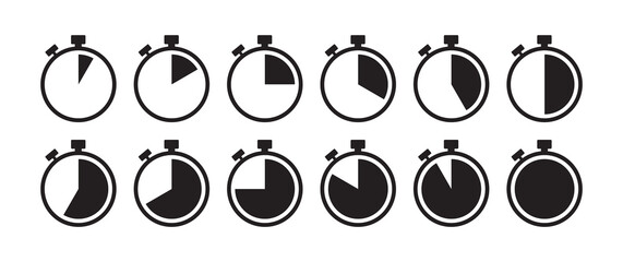stopwatch icon set