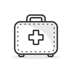 Obraz premium First aid box icon simple flat design isolated vector illustration.