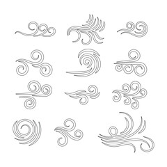 Fototapeta premium wind set icon outline