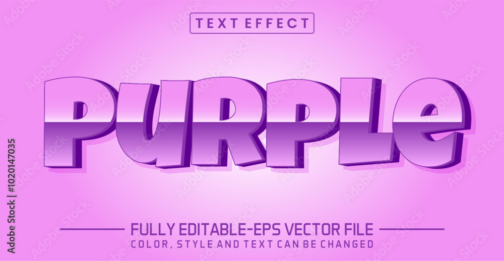 Poster purple font text effect editable