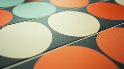 Clean retro designs close-up, sleek surfaces, minimalist patterns, vintage feel