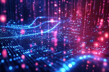 Obraz premium Digital Technology background of data and network