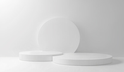 White simple products display stand